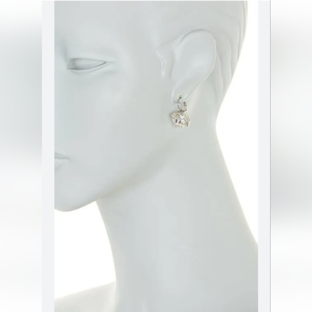 Kate Spade Silver Square Cut Crystal Lever-back